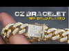 18k Gold Plated CZ Iced Flooded Out Bracelet 8"x1 2MM
