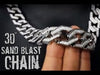 Sand Blast Squared Links Bracelet & Chain Silver Tone Necklace 30"