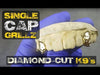 Gold Plated over 925 Silver Diamond-Cut Caps Custom Grillz w/Back Bar