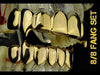 14K Gold Plated 8 on 8 Teeth Vampire Fangs Grillz Set