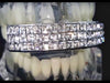 Silver Tone VIP Iced Three Row Top Teeth Grillz