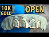 Real 10K Gold All Open Face Hollow Custom Grillz