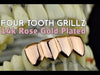 14K Rose Gold Plated Four Tooth Bottom Teeth Grillz