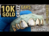 10K Gold Single Caps w/Front Diamond Dust Teeth Custom Grillz