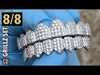 Silver Tone CZ Iced 8 on 8 Teeth Flooded Out Grillz Set