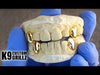 Real 10K Gold Four Single Tooth Caps w/Back Bars Custom Grillz