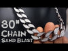 Sand Blast 30" Cuban Link Chain and Bracelet Set Silver Tone 18mm