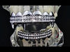 Silver Tone Vampire Fangs Two-Row Iced Grillz Set