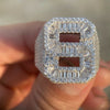 S / 11 925 Sterling Silver Initial Letter Iced Baguette Flooded Out Ring