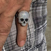 925 Sterling Silver Micro Pave Iced Death Skull Ring